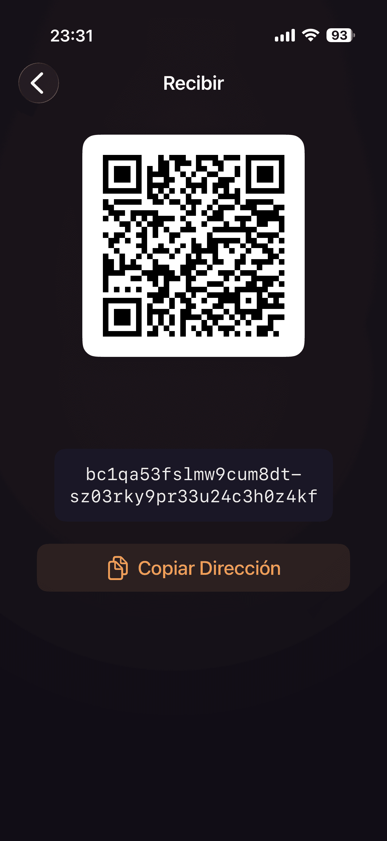Recibir Bitcoin