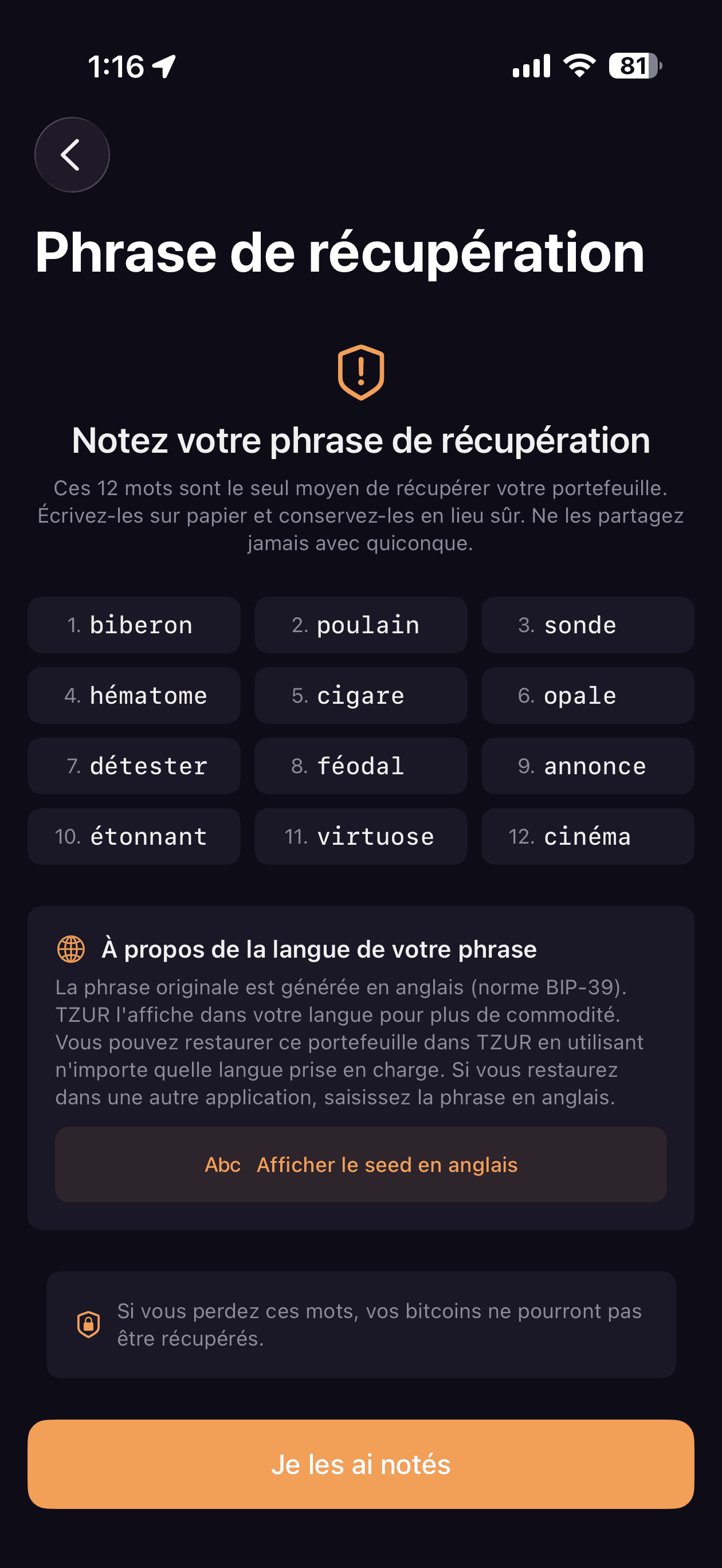 Seed phrase in your language