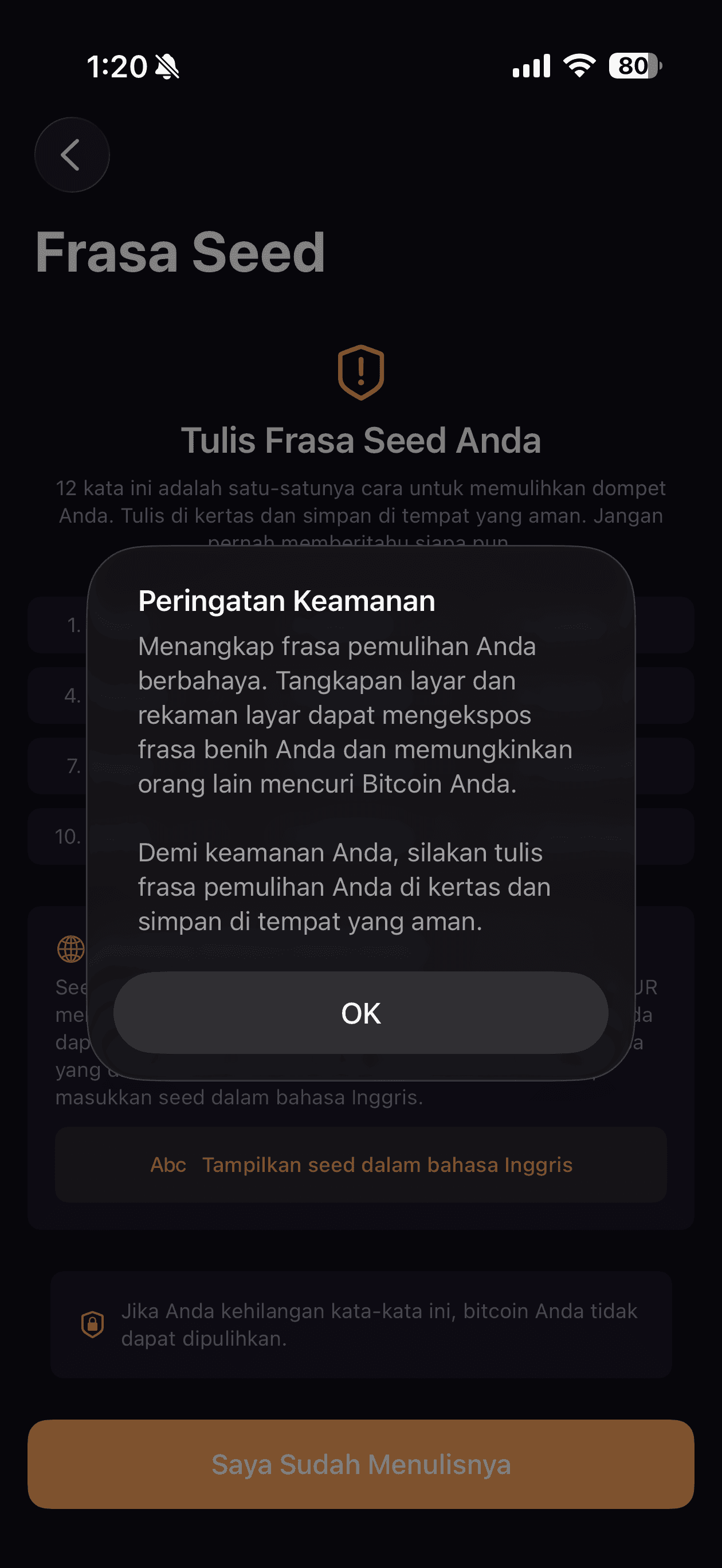 Seed warning